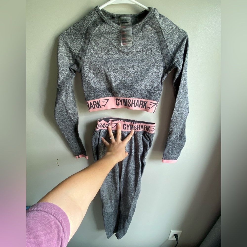 Gymshark Flex Set Crop Top Leggings Long Sleeve XS